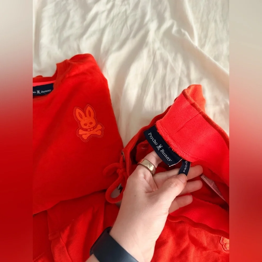 Psycho bunny orange sweatshirt sweatpants boys 10/12